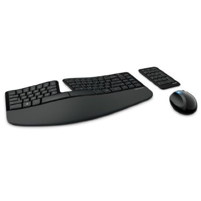 Microsoft L5V 00001 Sculpt Ergonomic Desktop Keyboard mouse and numeric pad set wireless 2.4 GHz English North American layout