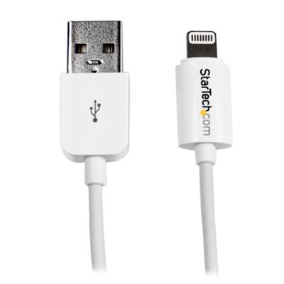 StarTech.com USBLT2MW 2m (6ft) Long White Apple 8-pin Lightning Connector to USB Cable for iPhone / iPod / iPad - Charge and Sync Cable StarTech.com USBLT2MW 2m (6ft) Long White Apple 8-pin Lightning Connector to USB Cable for iPhone / iPod / iPad - Charge and Sync Cable