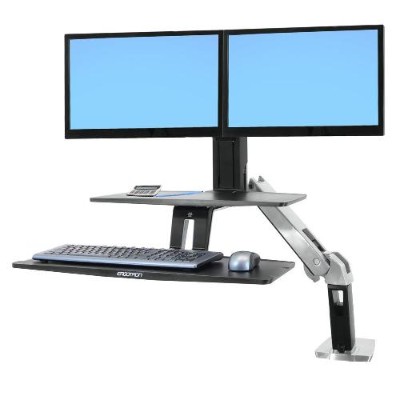 Ergotron 24-392-026 WorkFit-A with Suspended Keyboard Dual - Stand (tray fasteners desk clamp mount grommet mount pivot swing arm crossbar) for 2 LCD dis Ergotron 24-392-026 WorkFit-A with Suspended Keyboard Dual - Stand (tray fasteners desk clamp mount grommet mount pivot swing arm crossbar) for 2 LCD dis