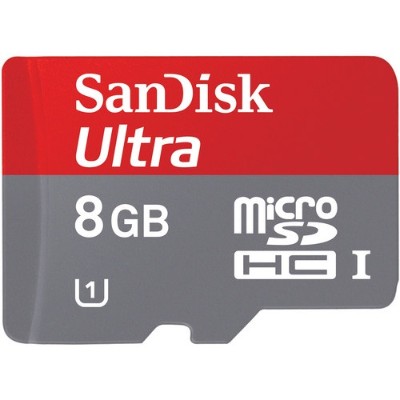 Sandisk SDSDQUI 008G A46 8GB Ultra microSDHC Class 10 Memory Card with Adapter