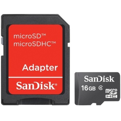 Sandisk SDSDQ-016G-A46A 16GB microSDHC Memory Card with Adapter Sandisk SDSDQ-016G-A46A 16GB microSDHC Memory Card with Adapter