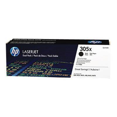 HP Inc. CE410XD 305X 2 pack High Yield black original LaserJet bulk toner cartridge CE410XD for LaserJet Pro 300 color M351a 300 color MFP M3