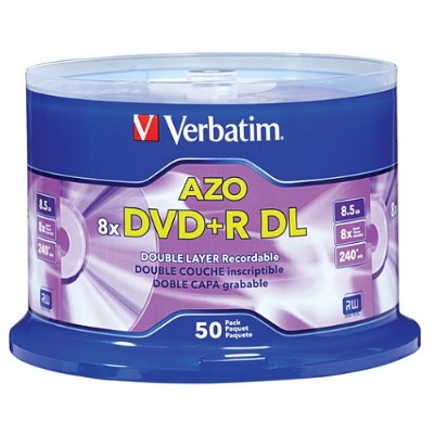 Verbatim 97000 DVD R DL 8.5GB 8X with Branded Surface 50pk Spindle