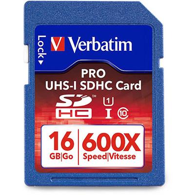 Verbatim 98046 PRO Series Flash memory card 16 GB UHS Class 1 Class10 600x SDHC UHS I
