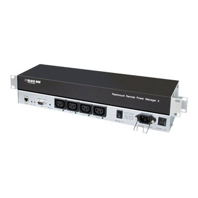 Black Box PS581A R2 Horizontal Rackmount Remote Power Manager Power control unit rack mountable AC 208 240 V Ethernet RS 232 output connectors 4 T