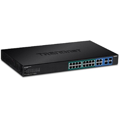 TRENDnet TPE 1620WS TPE 1620WS 16 Port Gigabit Web Smart PoE Switch Switch managed 16 x 10 100 1000 PoE 2 x shared Gigabit SFP desktop rack mount