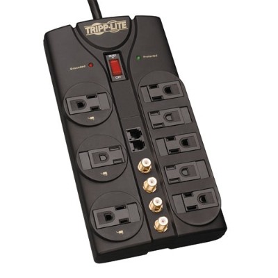 TrippLite TLP810SAT Surge Protector Power Strip 120V 8 Outlet RJ11 Coax 10 Cord 3240 Joule Surge protector 15 A AC 120 V output connectors 8 attract
