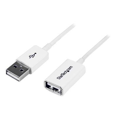 StarTech.com USBEXTPAA2MW 2m White USB 2.0 Extension Cable Cord A to A USB Male to Female Cable 1x USB A M 1x USB A F White 2 m