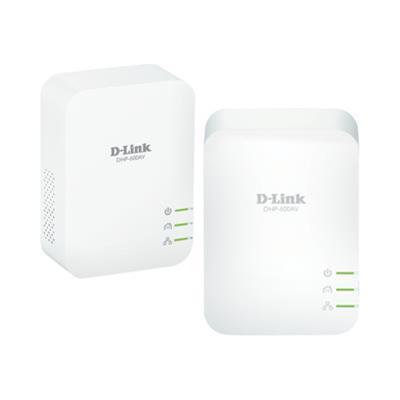 D Link DHP 601AV PowerLine AV2 600 Gigabit Starter Kit DHP 601AV Bridge GigE HomePlug AV HPAV wall pluggable pack of 2