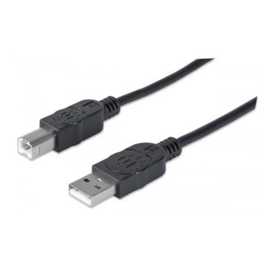 Manhattan 333382 Hi Speed USB Device Cable A Male B Male 3m 10ft Black