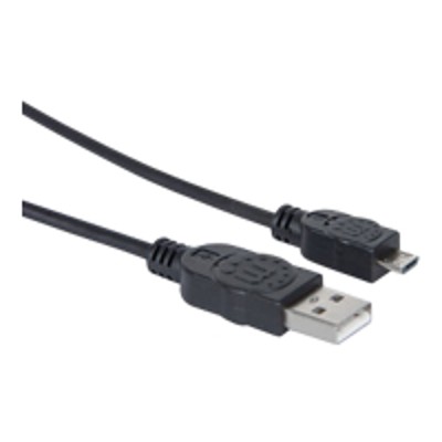 Manhattan 393867 Hi Speed USB Device Cable USB cable Micro USB Type B M to USB M USB 2.0 1.6 ft molded black