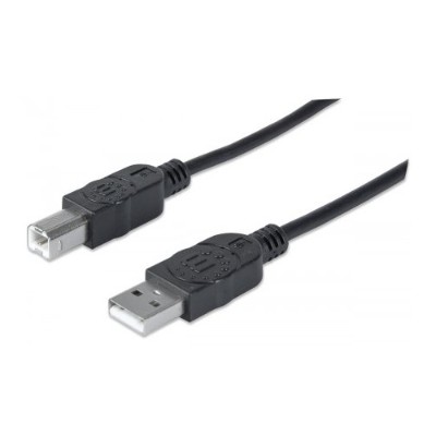 Manhattan 333368 Hi Speed USB Device Cable A Male B Male 1.8m 6ft Black