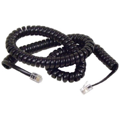 Belkin F8V101 12 BK Coiled Telephone Handset Cord Handset cable RJ 9 M to RJ 9 M 12 ft black