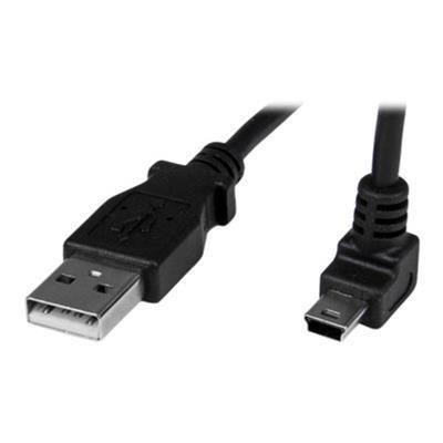 StarTech.com USBAMB50CMU 0.5m Mini USB Cable A to Up Angle Mini B USB cable USB M to mini USB Type B M 1.6 ft 90° connector black