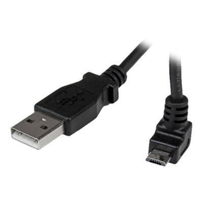 StarTech.com USBAUB1MU 1m Micro USB Cable A to Up Angle Micro B USB cable Micro USB Type B M to USB M USB 2.0 3.3 ft 90° connector molded bla