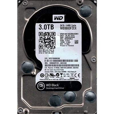 Wd Wd3003fzex Black 3tb Performance Desktop Hard Disk Drive - 7200 Rpm Sata 6 Gb/s 64mb Cache 3.5 Inch
