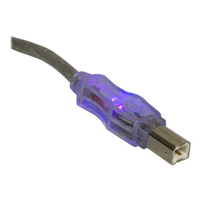QVS CC2209C 06PRL USB cable USB Type B M to USB M USB 2.0 6 ft translucent silver
