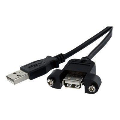 StarTech.com USBPNLAFAM3 3 ft Panel Mount USB Cable A to A F M USB extension cable USB F to USB M USB 2.0 3 ft black