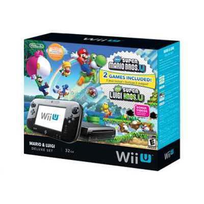 Wii U - Mario And Luigi Deluxe Set - Game Console - 32 Gb Flash - Black