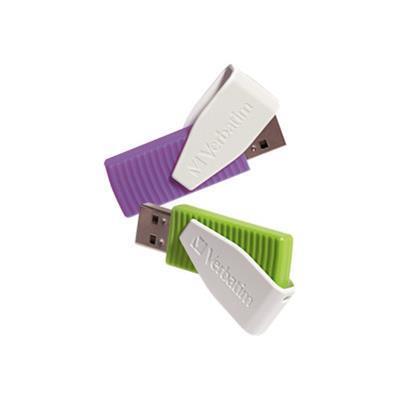 Verbatim 98425 Store 'n' Go Swivel - USB flash drive - 16 GB - USB 2.0 - green violet (pack of 2) Verbatim 98425 Store 'n' Go Swivel - USB flash drive - 16 GB - USB 2.0 - green violet (pack of 2)