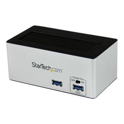 StarTech.com SDOCKU33HB USB 3.0 SATA Hard Drive Docking Station with Fast Charge USB Hub and UASP Support SSD HDD Docking Station Black