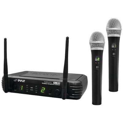 Pyle PDWM3375 Premier Series Professional 2-Channel UHF Wireless Handheld Microphone System Pyle PDWM3375 Premier Series Professional 2-Channel UHF Wireless Handheld Microphone System