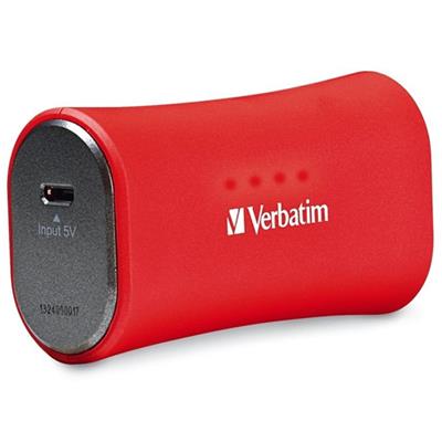Verbatim 98357 Portable Power Pack - External battery pack Li-Ion 2200 mAh - on cable: Micro-USB - red Verbatim 98357 Portable Power Pack - External battery pack Li-Ion 2200 mAh - on cable: Micro-USB - red