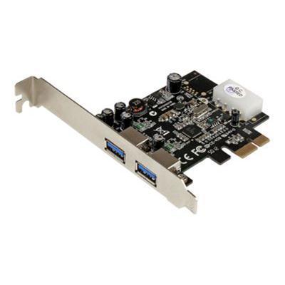 StarTech.com PEXUSB3S25 2 Port PCI Express PCIe SuperSpeed USB 3.0 Card Adapter with UASP LP4 Power Dual Port USB 3 PCIe Controller