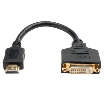 TrippLite P132 08N 8 Inch DVI D Female to HDMI Male Gold Adapter DVI to HDTV 8