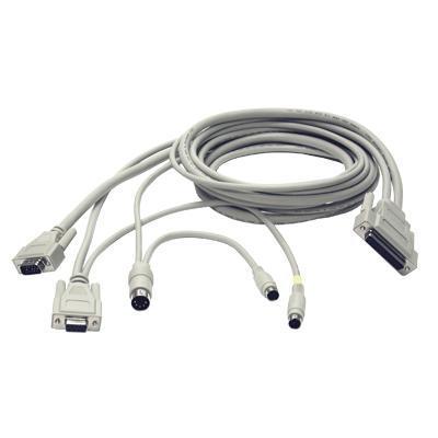 Keyboard / video / mouse (KVM) cable - DB-9  DB-15  6 pin PS/2  5 pin DIN (M) - DB-25 (F) - 6 ft