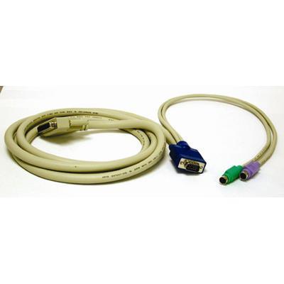 Keyboard / video / mouse (KVM) cable - DB-25 (F) - 6 pin PS/2  HD-15 (M) - 4 ft