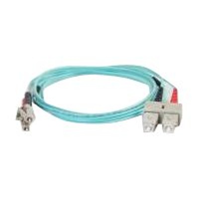 Cables To Go 01008 1m LC SC 50 125 OM4 Duplex Multimode PVC Fiber Optic Cable Aqua Patch cable LC multi mode M to SC multi mode M 3.3 ft fiber opt