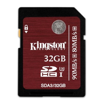 Kingston SDA3/32GB 32GB SDHC UHS-I SPEED CLASS 3 FLASH CARD Kingston SDA3/32GB 32GB SDHC UHS-I SPEED CLASS 3 FLASH CARD