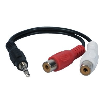 QVS CC399MF Audio adapter RCA x 2 F to stereo mini jack M 5.9 in coaxial black