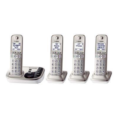 Panasonic KX-TGD224N KX-TGD224N - Cordless phone - answering system with caller ID/call waiting - DECT 6.0 Plus - champagne gold + 3 additional handsets Panasonic KX-TGD224N KX-TGD224N - Cordless phone - answering system with caller ID/call waiting - DECT 6.0 Plus - champagne gold + 3 additional handsets